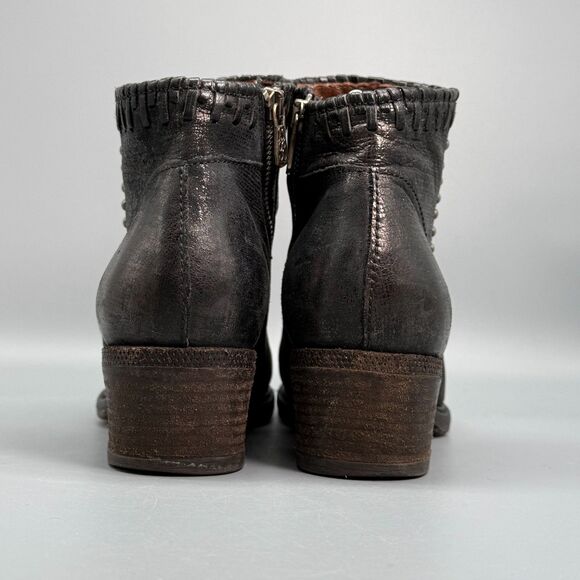 A.S.98 Airstep Womens 9.5 - 10 Metallic Gold Black Zip Bootie Boot Retro Vintage - Picture 5 of 12